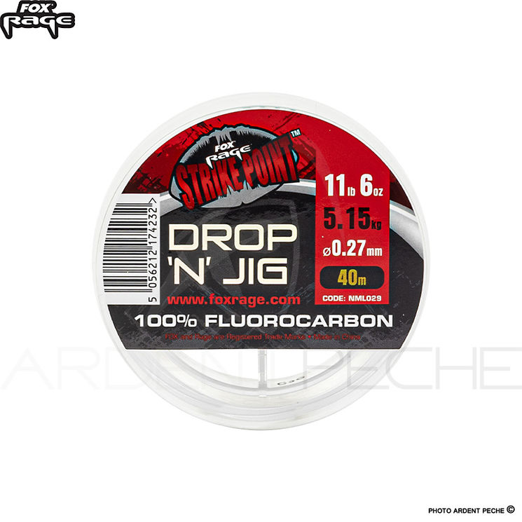 Fil fluorocarbone FOX RAGE Drop n jig fluorocarbon 24