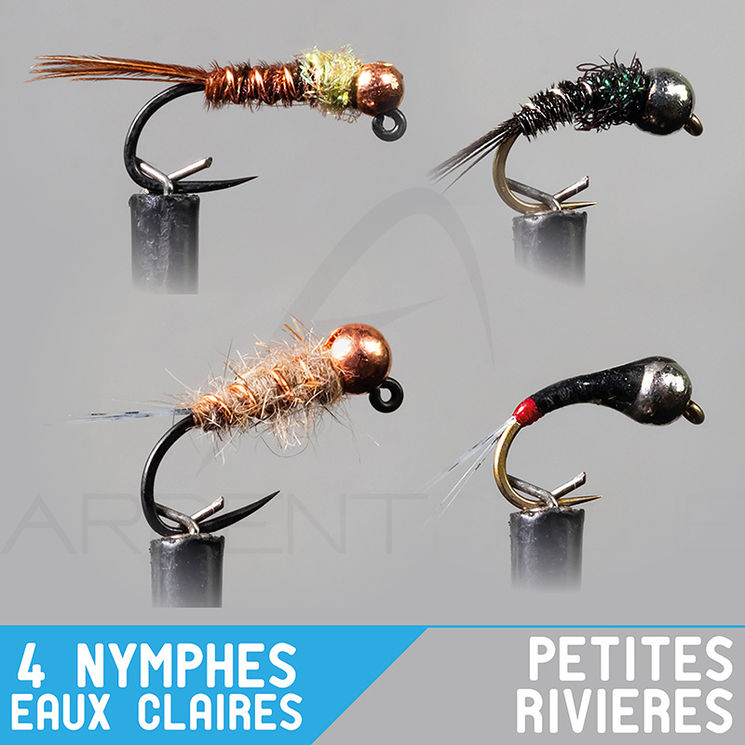 Montage nymphe GARBOLINO Petites rivières / Eaux claires Set x4