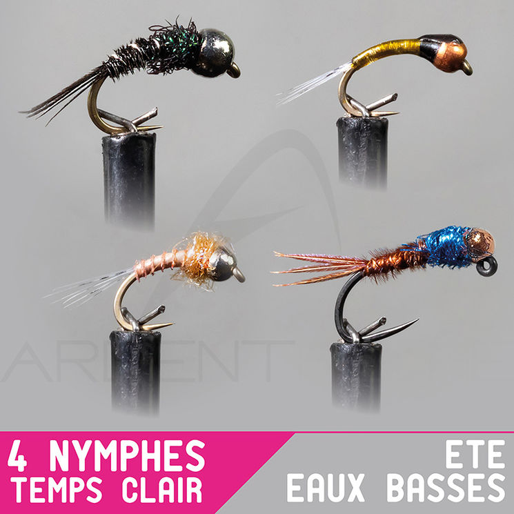 Montage nymphe GARBOLINO Été eaux basses / temps clair Set x4