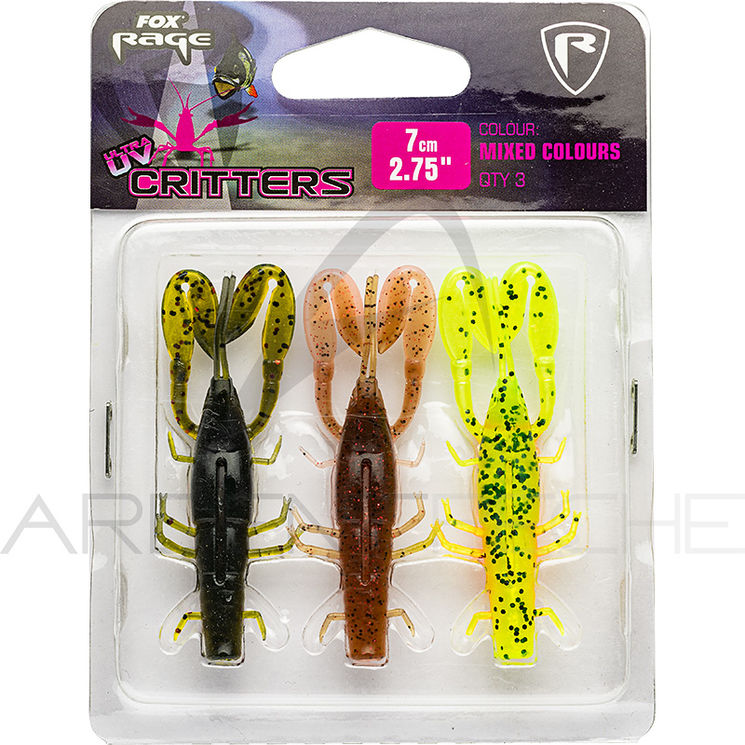 Leurre souple FOX RAGE Critter Ultra UV mixed colour pack 7cm