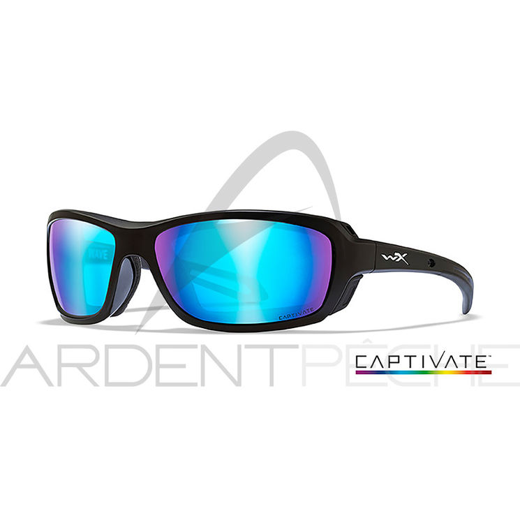 Lunettes polarisantes WILEY X Wave captivate Blue mirror Matte black frame