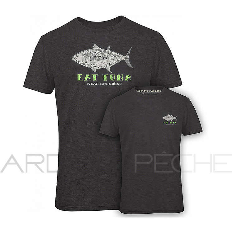 T Shirt GRUNDENS Eat tuna heather charcoal