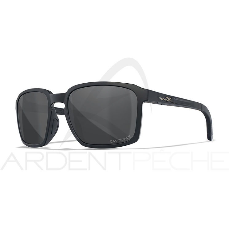 Lunettes polarisantes WILEY X Alfa captivate Smoke grey Gloss black frame