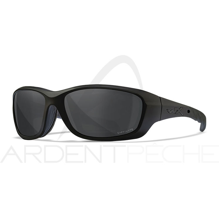 Lunettes polarisantes WILEY X Gravity captivate Grey Black ops matte black frame