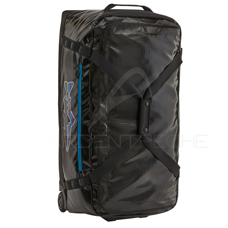 Sac de voyage PATAGONIA Black Hole Wheeled Duffel Bag 100L (logo poisson bleu)