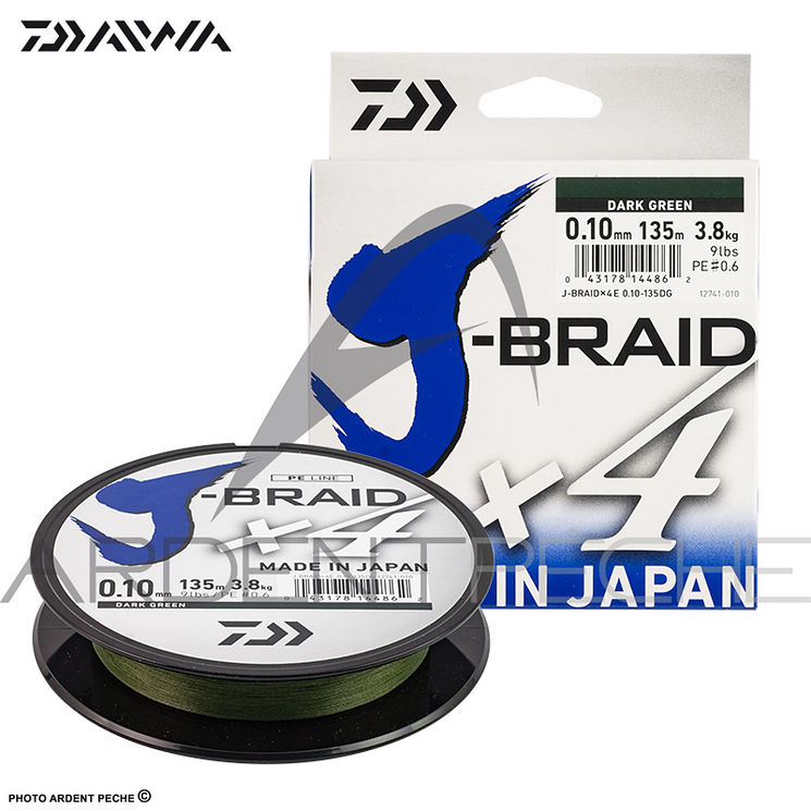 Tresse DAIWA J Braid X4 verte 270m