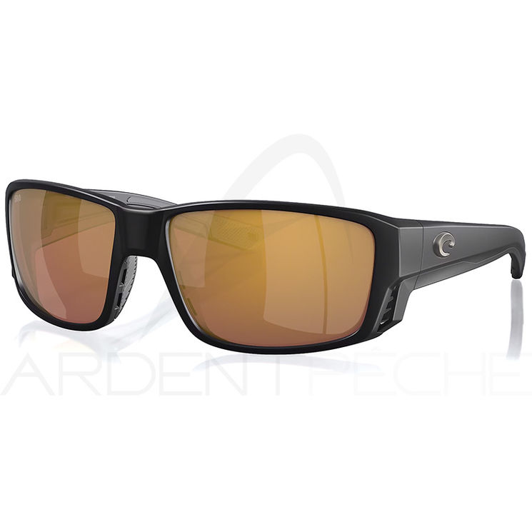 Lunettes polarisantes COSTA DEL MAR Tuna alley pro Matte black Gold mirror 580G