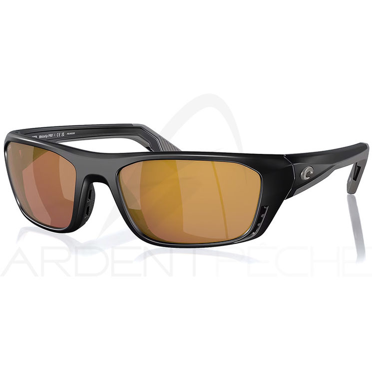 Lunettes polarisantes COSTA DEL MAR Whitetip pro Matte black Gold mirror 580G